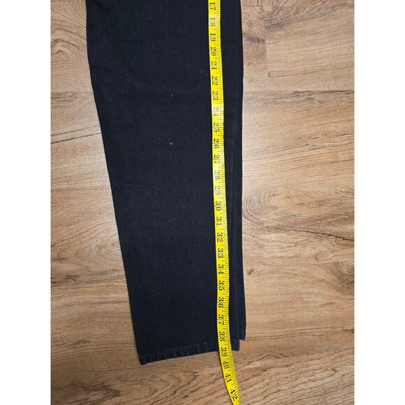 Vintage Levi's 501 Womens Jeans 9 Short Black Dark Wash Relax Fit Tapered Leg - Picture 13 of 13